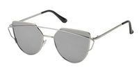 Load image into Gallery viewer, Sonnenbrille Cateye Bügel 400 UV Metall verspiegelt Flachgläser
