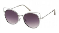 Load image into Gallery viewer, Sonnenbrille Cateye Metallgestell 400 UV getönt Flachgläser
