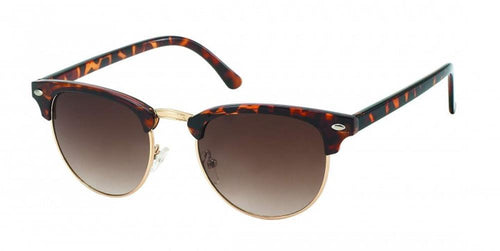 A pair of Sonnenbrille rund Vintage John Lennon Stil Nerd Brille with a cat eye shape, high bridge, tortoiseshell-patterned frames, gold metal accents, and 400UV protection, showcased on a white background.