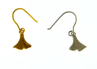 Load image into Gallery viewer, Ohrringe Silber 925 Ginkgo Blatt 10mm vergoldet
