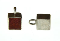 Cargar imagen en el visor de la galería, Anhänger Silber 925 Würfel crushed Stein 10mm
