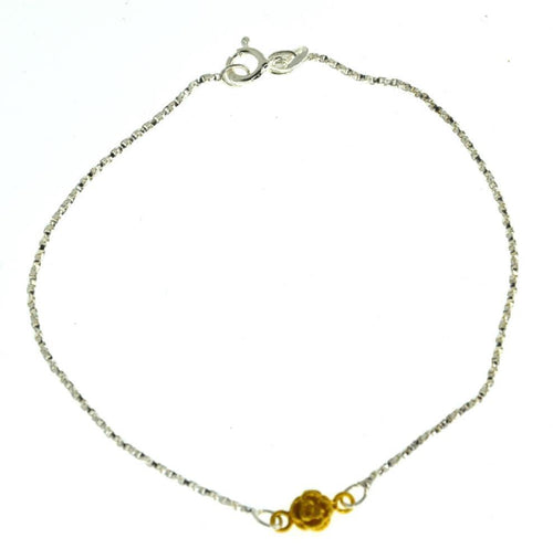 Armband 20cm vergoldet Silber 925 Blatt Rose
