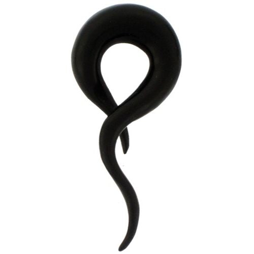 Tribal Buffalo Horn Piercing Expander, schwarze Twisterspirale, 2mm, Plug, Tunnel, Ohrhänger, Ohrstecker