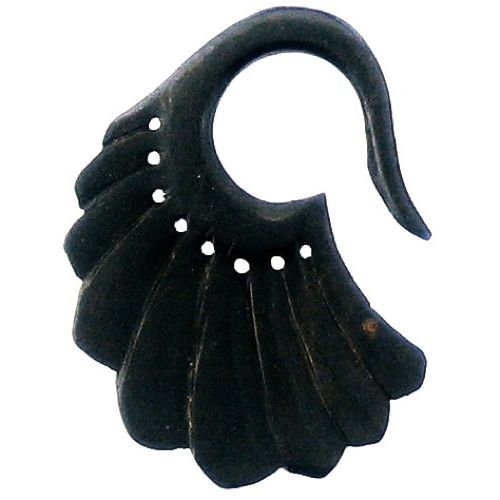 Tribal Holz Piercing Expander, schwarzer Schwanflügel, handgeschnitzt aus Eisenholz, 2mm, Plug, Flesh Tunnel, Ohrhänger, Ohrring, Ohrstecker