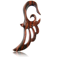 Load image into Gallery viewer, Piercing Narra Holz Flügel Dehnspirale schmal braun

