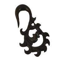 Load image into Gallery viewer, Piercing Holz ebony wood Schnörkel Ohrstecker Expander handgeschnitzt
