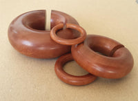 Load image into Gallery viewer, Piercing Sawoholz Holz Expander rotbraun groß Ohrstecker Ring Bogen Dehner Donut

