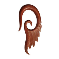 Load image into Gallery viewer, Piercing Holz red sawo wood Flügel Spirale Ohrstecker Expander Handarbeit oval
