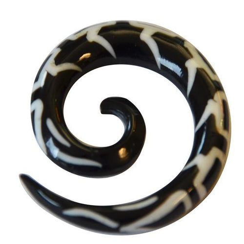 Horn Piercing Dehnschnecke Centipede Bone Inlay 5mm