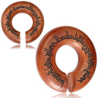 Load image into Gallery viewer, Piercing Sawoholz Holz Ohrgewicht Ring Donut Schrift
