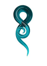 Load image into Gallery viewer, Piercing Feuerglas Spiral Taper blau Dehnschnecke 30g

