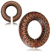 Load image into Gallery viewer, Ohr Donut Piercing Zacken Holz Ohrgewicht Ring
