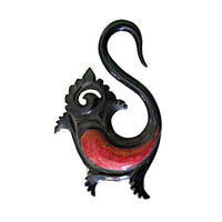 Load image into Gallery viewer, Horn Piercing Dehnschnecke rot Inlay Schwan
