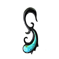 Load image into Gallery viewer, Horn Piercing Dehnschnecke Türkis Inlay Träne Mini Hook
