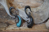 Load image into Gallery viewer, Horn Piercing Dehnschnecke Türkis Inlay Träne Mini Hook
