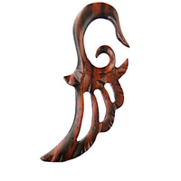 Load image into Gallery viewer, Piercing Narra Holz Flügel Dehnspirale schmal braun
