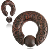 Load image into Gallery viewer, Captive Bead Klemmkugel Ring Narraholz Piercing Spiralen
