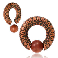 Load image into Gallery viewer, Captive Bead Klemmkugel Ring Sawoholz Piercing Blume
