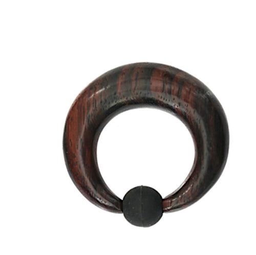 Gummi Klemmkugel Ring Narraholz Piercing Sichel