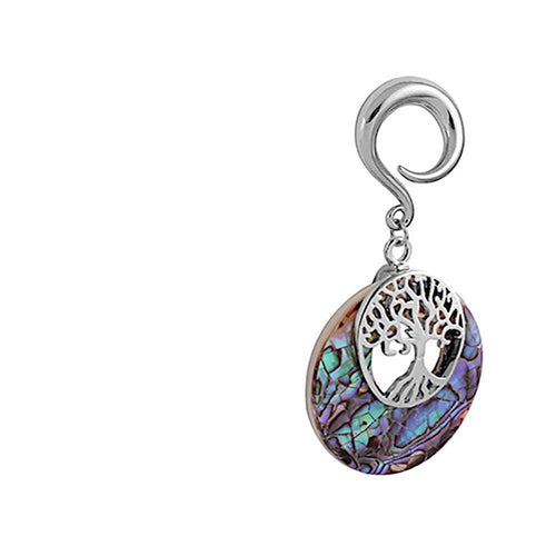 Ohrgewicht Piercing Edelstahl Abalone Baum des Lebens