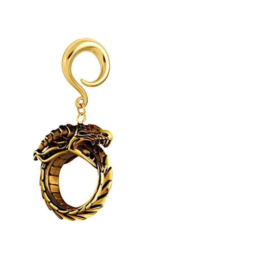 Ohrgewicht Piercing Hook Edelstahl PVD Weltenschlange