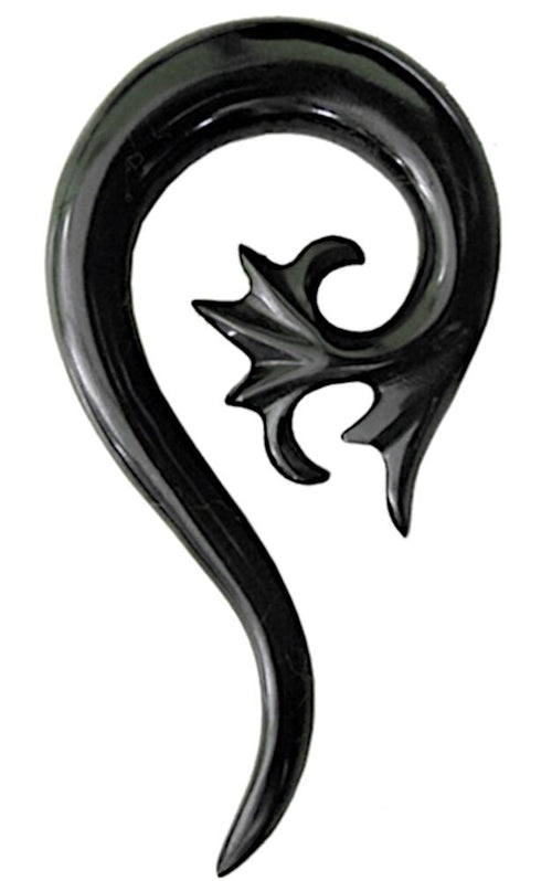 Tribal Buffalo Horn Piercing Expander schwarz Thai Spirale