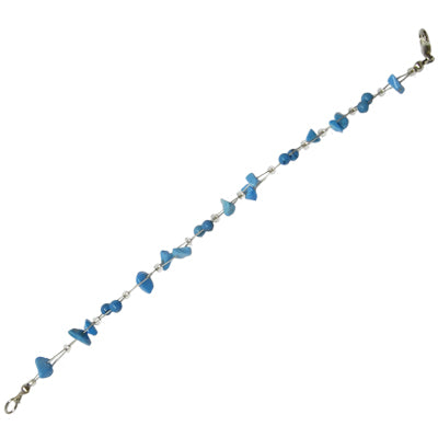 Türkis Steinsplitter Steinkugel Armband Damen Karabinerverschluss nickelfrei 18cm-20cm