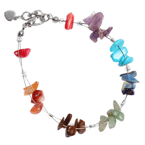 Steinsplitter Armband bunt Bündel nickelfrei Metallverschluss 19cm-22cm