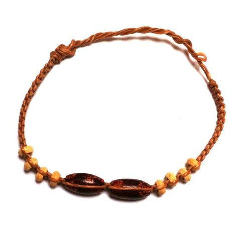 Armbänder Muster dunkelbraun hellbraun Freundschaftsarmband Armband Holzperlen Baumwolle gewachst