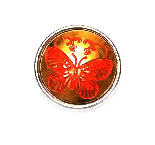 Chunks Buttons Druckknöpfe Click Button für Lederarmband Chunk Edelstahl Armband Schmetterling rot