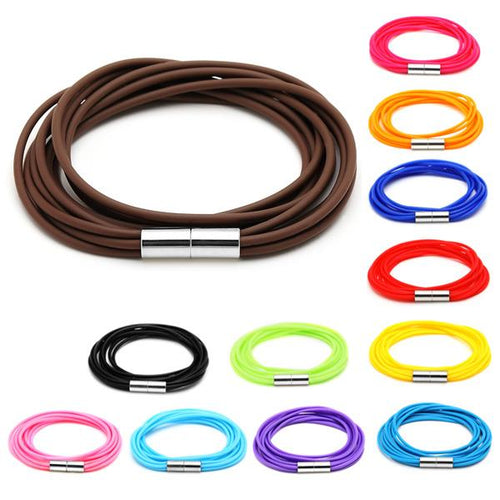 Silikonarmbänder Farben Schnüre Armband Silikon fünffach mehrlagig Magnetverschluss unisex
