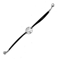Load image into Gallery viewer, Brass Armband 16 cm Anhänger filigran Baum 20 mm Karabiner Lederband verstellbar
