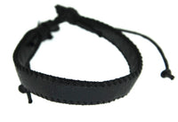 Load image into Gallery viewer, Lederarmband 10mm breit Naht Baumwolle verstellbar
