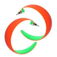 Load image into Gallery viewer, Ohrringe Creolen knallig neon Farben Ohrring Damen Metall nickelfrei Edelstahl Stecker Ringe
