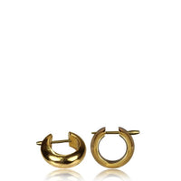 Load image into Gallery viewer, Pin Creolen Messing Brass antik golden verziert handgefertigt Ohrringe
