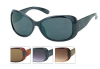 Cargar imagen en el visor de la galería, A large Sonnenbrille Damen Brille Schlangenhaut Animal Design glänzend getönt 400 UV in black, plus three smaller images of the same sunglasses in red, brown, and gold frames with textured snake-skin pattern arms.
