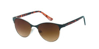 Load image into Gallery viewer, Stylish Sonnenbrille Damen 400UV: schmal, Vintage Metall, überstehend, getönt und gemustert—mit dunklen Gläsern, schwarzen Fassungen und gemusterten Bügeln. Perfekt für Fans von Vintage Brille Damen!.

