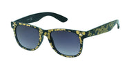 Load image into Gallery viewer, Sonnenbrille Damen schmal 400 UV Nerd Blumen  getönt Gänseblümchen golden
