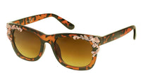 Load image into Gallery viewer, Sonnenbrille Damen 400 UV Nerdbrille  getönt Rosenornamente Vintage
