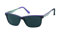 Load image into Gallery viewer, Die Sonnenbrille Vintage getönt 400UV ist eine schmale, rechteckige Unisexbrille mit dunkel getönten Gläsern, silbernen Metallbügeln und buntem Streifen-Design – stylisch und mit UV-Schutz 400.
