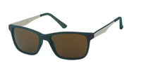 Load image into Gallery viewer, Sonnenbrille Vintage getönt 400UV Metallbügel schmal Streifen bunt: Rectangular sunglasses with green front, silver metal arms, black tips, dark lenses (UV 400). Damen Unisexbrille style, displayed on a white background.
