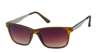 Load image into Gallery viewer, Sonnenbrille Vintage getönt 400UV, mit schmalen, bunten Streifen, Metallbügeln und rechteckigen Gläsern, eignet sich als Damen Unisexbrille. Präsentiert vor weißem Hintergrund.
