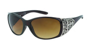 Load image into Gallery viewer, Sonnenbrille Damen Glamour getönt 400UV Metallornament Bügel oval groß
