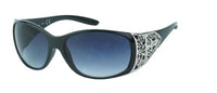 Load image into Gallery viewer, Sonnenbrille Damen Glamour getönt 400UV Metallornament Bügel oval groß
