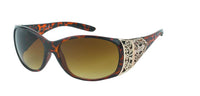 Load image into Gallery viewer, Sonnenbrille Damen Glamour getönt 400UV Metallornament Bügel oval groß
