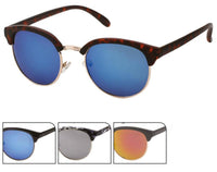 Load image into Gallery viewer, Sonnenbrille Panto runder Metallsteg 400 UV verspiegelt dicke Glasoberkante
