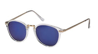Load image into Gallery viewer, Sonnenbrille Panto Retro 400 UV Steg hoch rund Metall Bügel Bügelkappen
