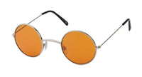 Load image into Gallery viewer, Sonnenbrille Round Lennon-Style 400 UV Metall getönt langer Steg rot rosa lila
