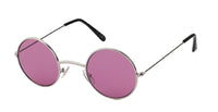 Load image into Gallery viewer, Sonnenbrille Round Lennon-Style 400 UV Metall getönt langer Steg rot rosa lila
