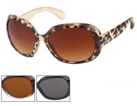Load image into Gallery viewer, Sonnenbrille oval Damen 400 UV schmal Metall Ziermandel am Bügel
